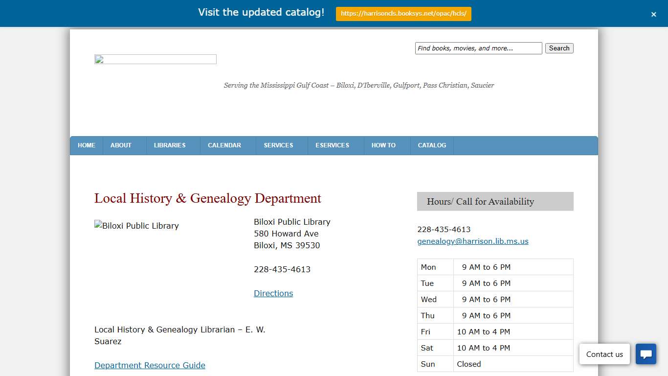 Local History & Genealogy Department